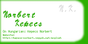 norbert kepecs business card